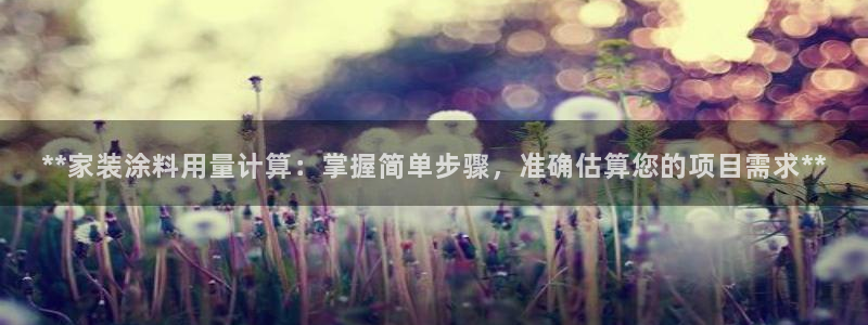 和记国际开户网站：**家装涂料用量计算：掌握简单步骤，准确估算您的项目需求**