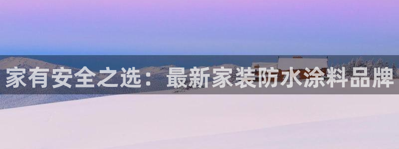 和记平台注册：家有安全之选：最新家装防水涂料品牌